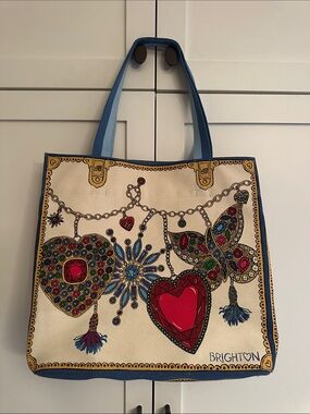 BRIGHTON BEJEWELED CANVAS TOTE